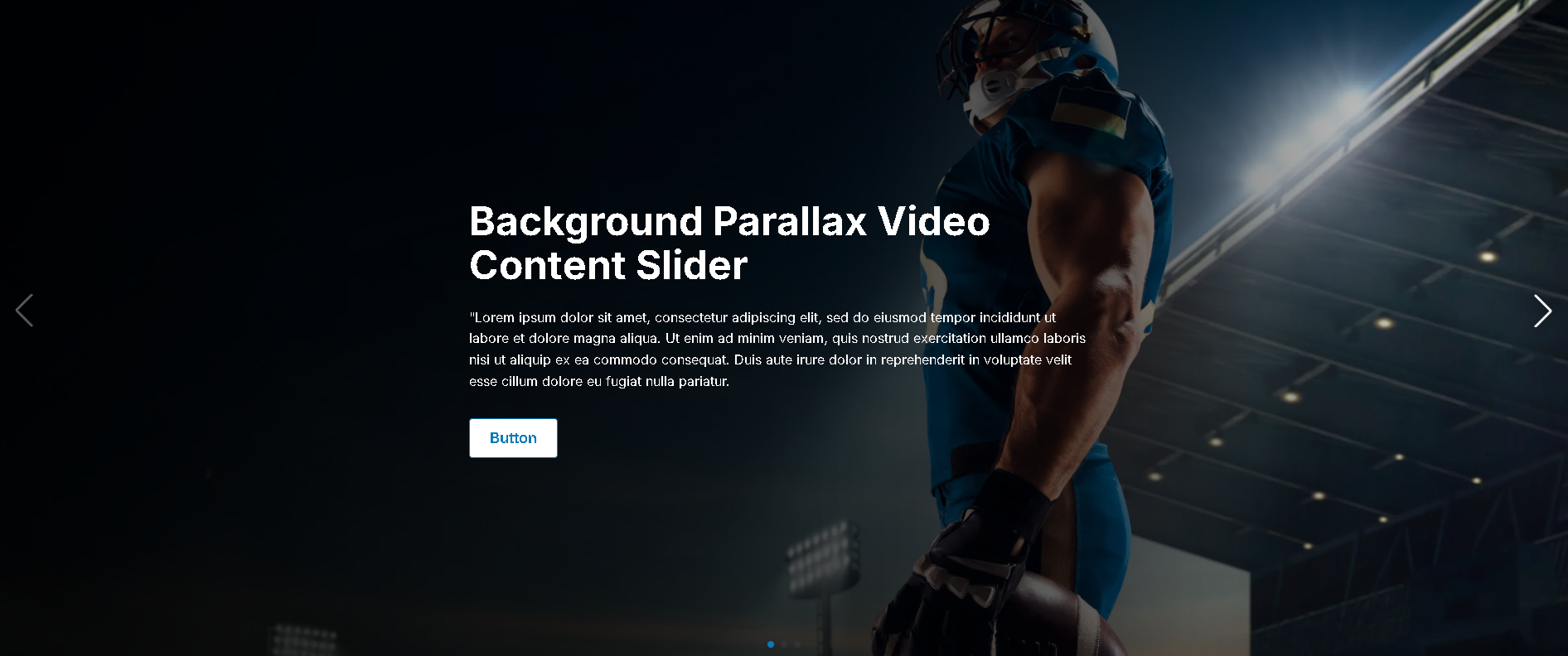 Content slider with centered layout and parallax background.